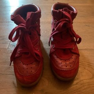 Isabel Marant sneaker wedges Bobby size 39 EU size 8 USA red suede
